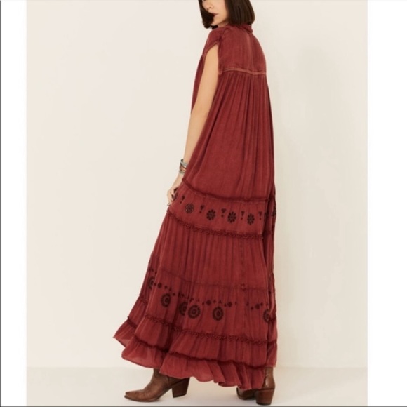 Free People Women's Pretty Cozy Maxi Dress Brown Small - Picture 3 of 10